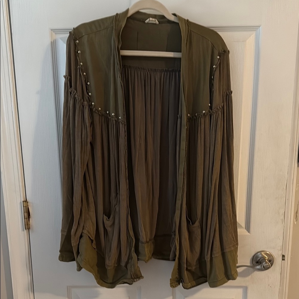 Olive Green Bohemian Cardigan